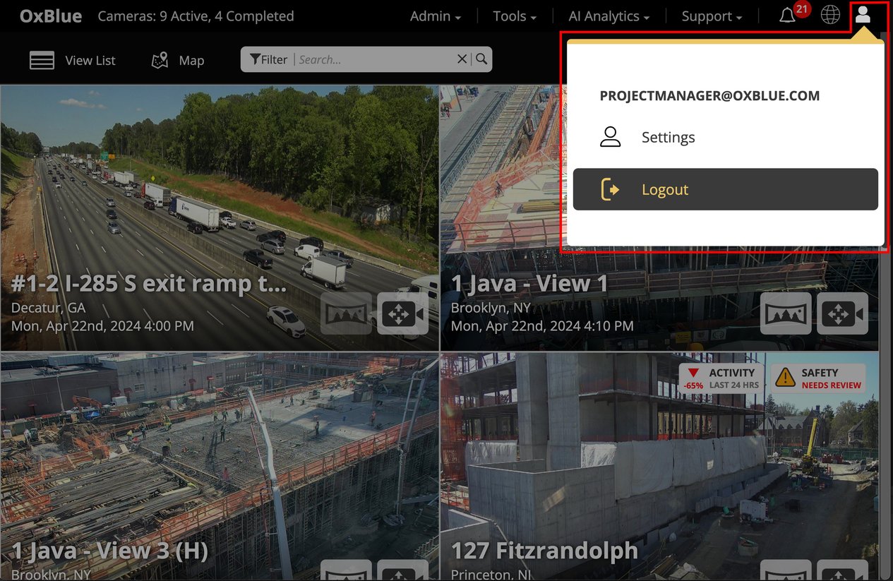 How do I access my OxBlue interface?