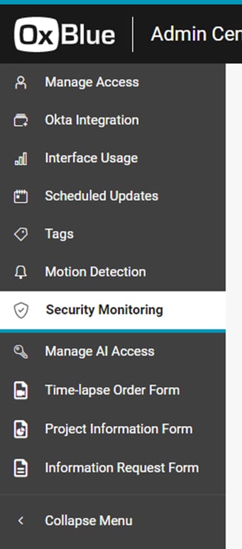 security monitoring in admin center